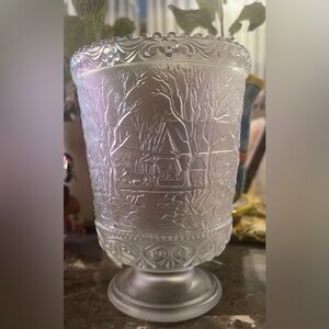Intricate Frosted Glass Vase